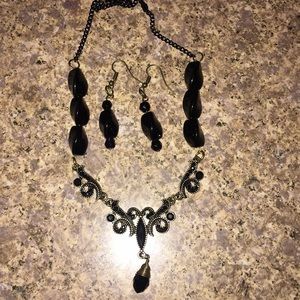 Handmade necklace and earrings set